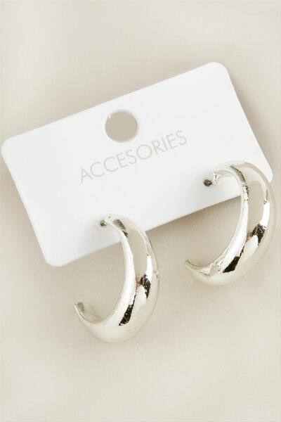 ZERO LAND Crescent New Season Metal Earrings