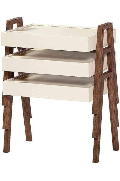 Other Turkish Coffee Table Set, White, Wood