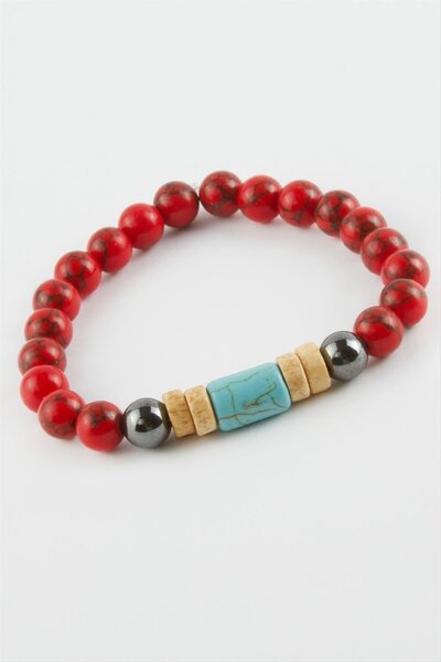 ZERO LAND Sepetim Ceyt Turquoise Natural Stone Bracelet-Red