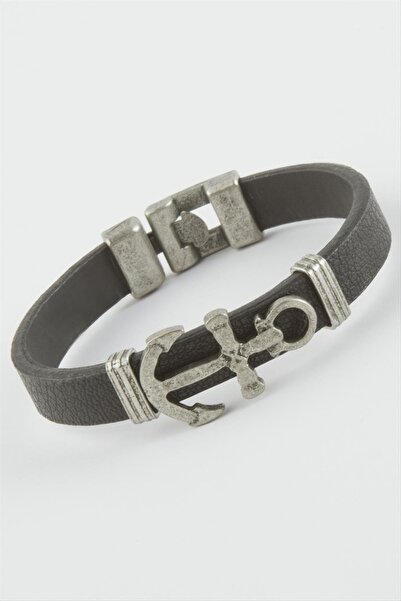İNLAKECHANDMADE Anchor Faux Leather Bracelet