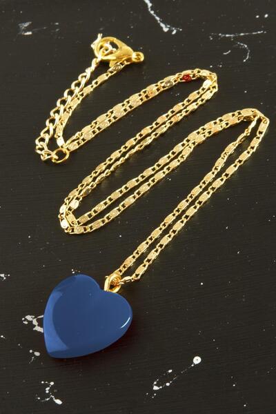 ZERO LAND قلادة ALLZEY للموسم الجديد على شكل قلب - أزرق داكن