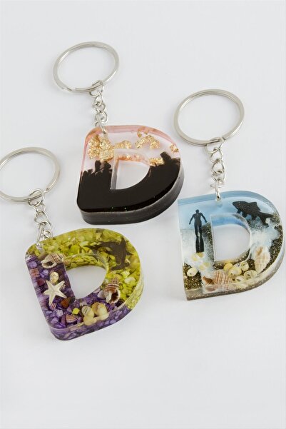 SiHako Epoxy Keychain with Letter D