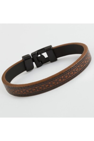 ZERO LAND سوار من الجلد الصناعي عالي الجودة بنمط سلسلة DS-DERIN - بني