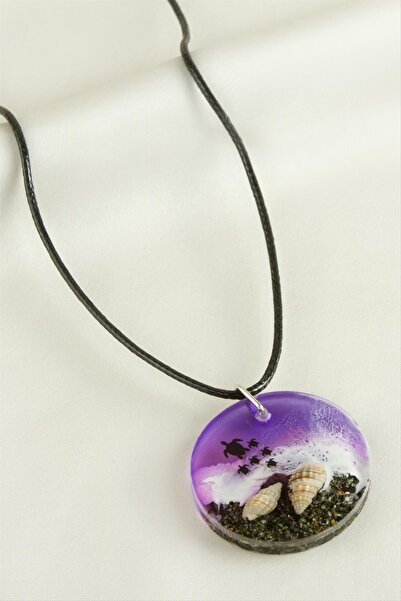 fantastik store قلادة إيبوكسي بتأثير السلحفاة البحرية