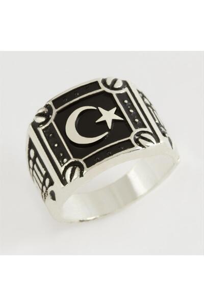 Marsilyan Moon Star Metal Men's Ring Ilkel-Bjt940