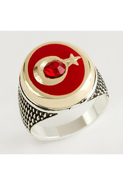 makay خاتم رجالي معدني على شكل نجمة القمر