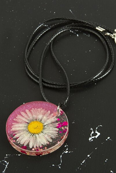 ZERO LAND قلادة سيبتيم باباتيا من الإيبوكسي - وردي