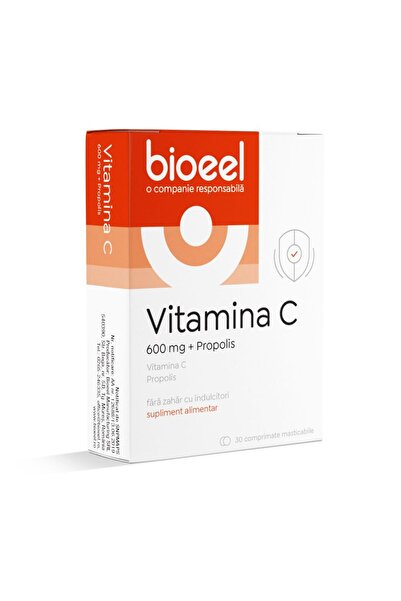 Bioeel Vitamina C cu propolis, 600 mg, 30 comprimate masticabile,