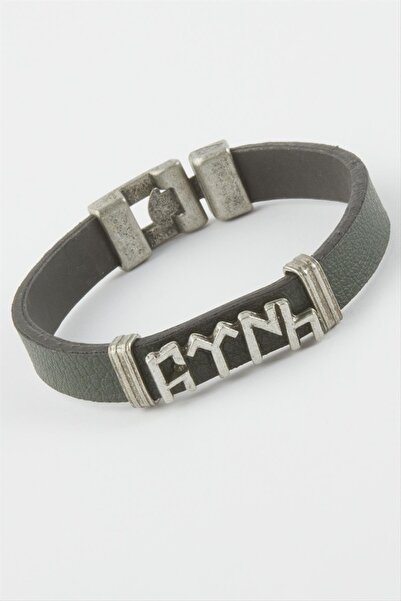 NK NURLİVA Zengezur Turkish Written Faux Leather Bracelet-Green