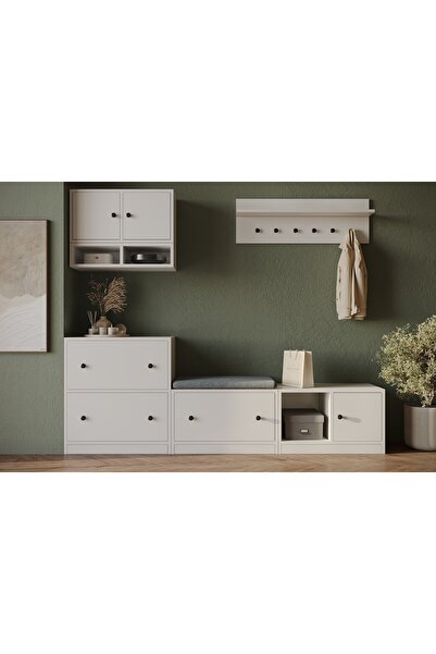 Nettrends Modern Antre Portmanto, Çok Amaçlı Ayakkabılık ve Hol Dolabı