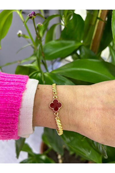 ulaşaksesuar Vip Bordo Kadın Kelepçe Model Bileklik