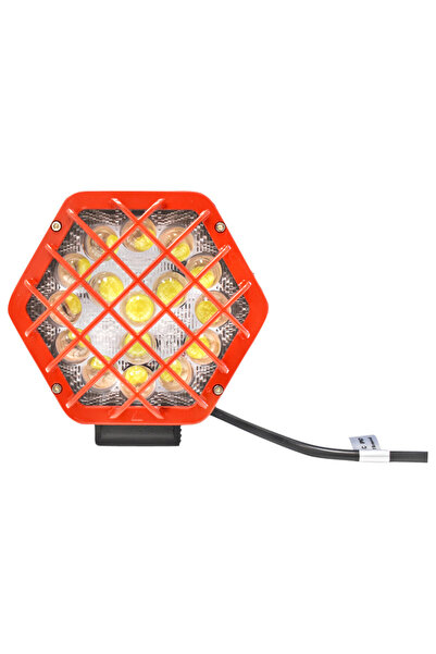 MTR Lampa hexagonala grilaj metalic rosu 48W 16 LED-uri DC 10-80V unghi 6