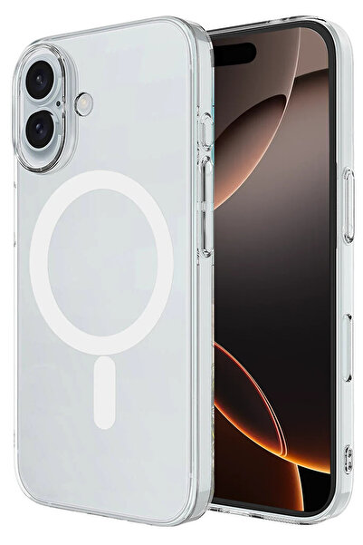 NewFace حافظة ايفون 16 بلس من اس بي تي آر إن اس، مغناطيسية، شفافة، سيليكون (113506) - شفافة