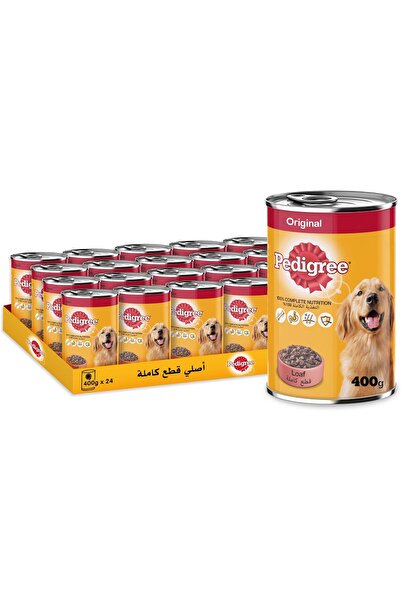 Pedigree Dog Food, Original Loaf Dog Food Wet, Pack of 24x 400g, Complete & Balanced Dog Wet Food Fo