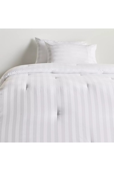 Generic Satin Stripe Pima Cotton Sateen 525 Thread Count 3-Piece Queen Comforter Set - 200x240 cm