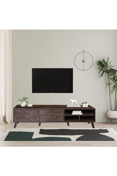 DEC22 A very distinctive TV table with a modern design, measuring 180 cm