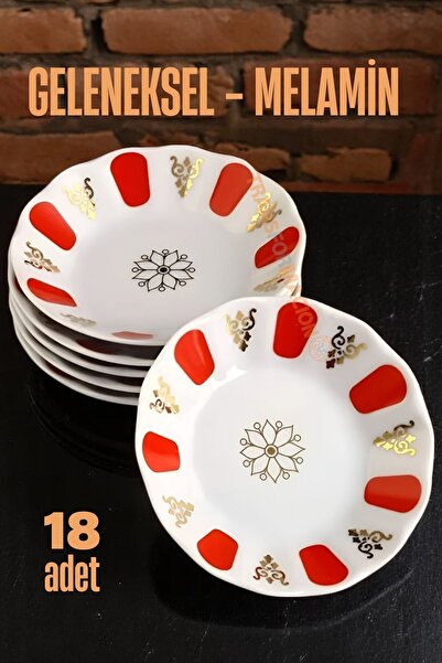 Ermiya Melamin Çay Tabağı 18 Adet Geleneksel Türk Çay Bardağı Altlığı 0772165907
