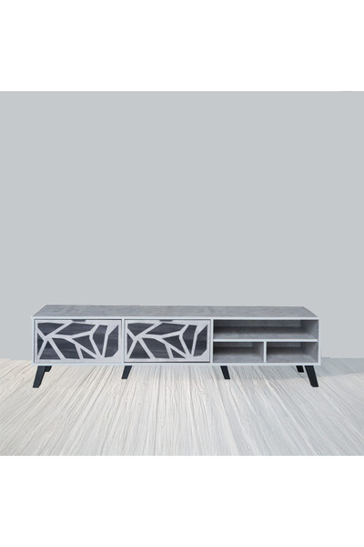DEC22 A very distinctive TV table with a modern design, measuring 180 cm