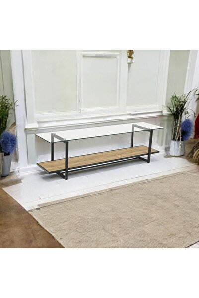DEC4 Plasma table, wood with glass, 160 cm