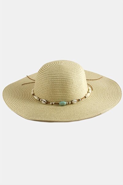 CT STONES Ethnic Beaded Straw Hat