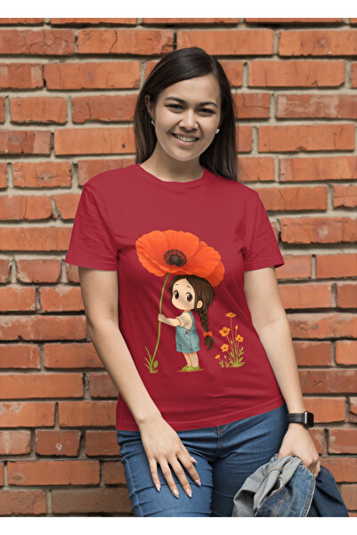MVRDAR Tricou unisex 100% bumbac Flower Power pentru femei si fete
