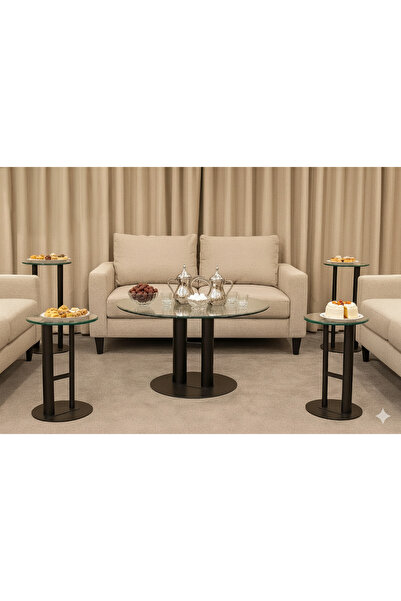 private house Valencia Glass Table Set - A touch of elegance in the heart of your home, black color