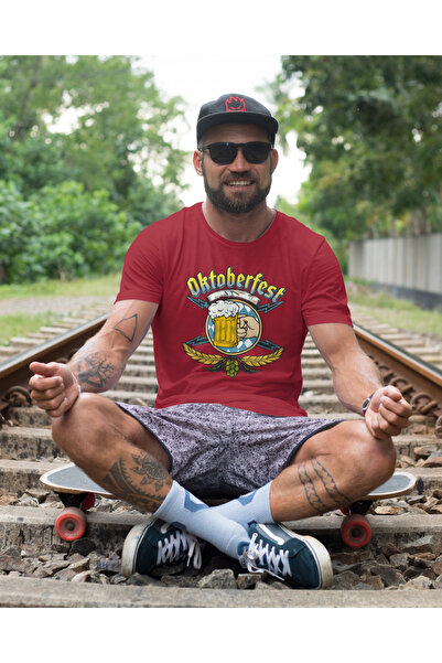 MVRDAR Unisex 100% cotton T-shirt with Oktoberfest, beer and alcohol motifs