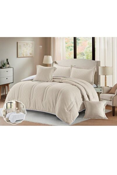 smart home طقم لحاف صيفي مزدوج - 6 قطع من الألياف الدقيقة الفاخرة، 100% ألياف...