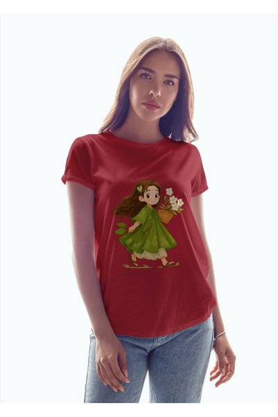 MVRDAR Tricou unisex 100% bumbac Flower Power pentru femei si fete