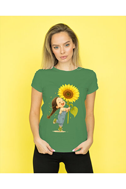 MVRDAR Tricou unisex 100% bumbac Flower Power pentru femei si fete
