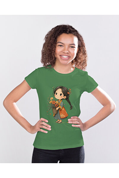 MVRDAR Tricou unisex 100% bumbac Flower Power pentru femei si fete
