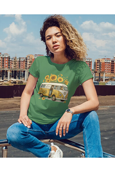 MVRDAR Tricou unisex 100% bumbac Flower Power pentru femei si fete