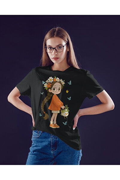 MVRDAR Tricou unisex 100% bumbac Flower Power pentru femei si fete