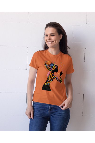 MVRDAR Tricou unisex 100% bumbac Flower Power pentru femei si fete