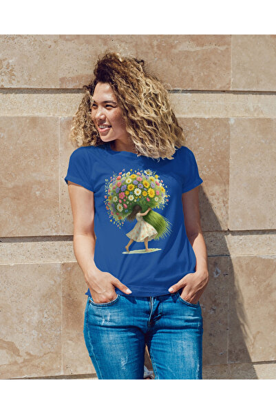 MVRDAR Tricou unisex 100% bumbac Flower Power pentru femei si fete