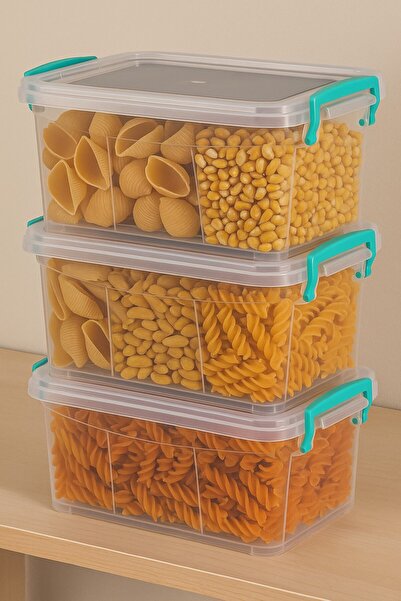 Metler حاوية تخزين قابلة للقفل سعة 10 لتر 3 قطع |   صندوق حفظ الطعام البلاستي...