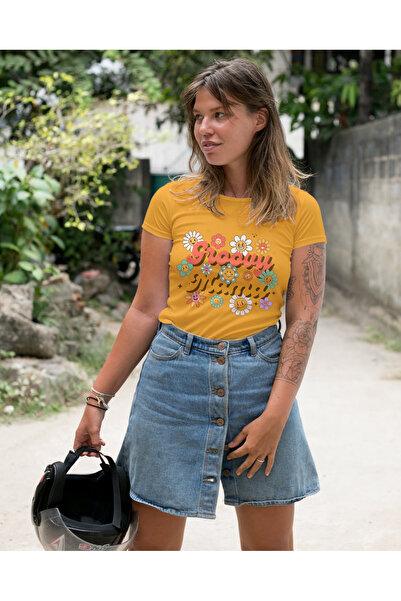 MVRDAR Tricou unisex 100% bumbac Flower Power pentru femei si fete