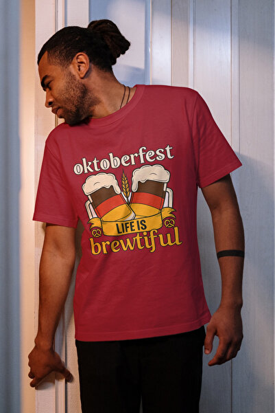 MVRDAR Unisex 100% cotton T-shirt with Oktoberfest, beer and alcohol motifs