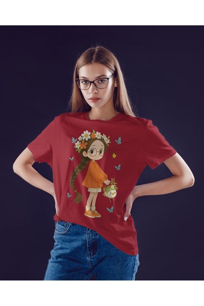 MVRDAR Tricou unisex 100% bumbac Flower Power pentru femei si fete