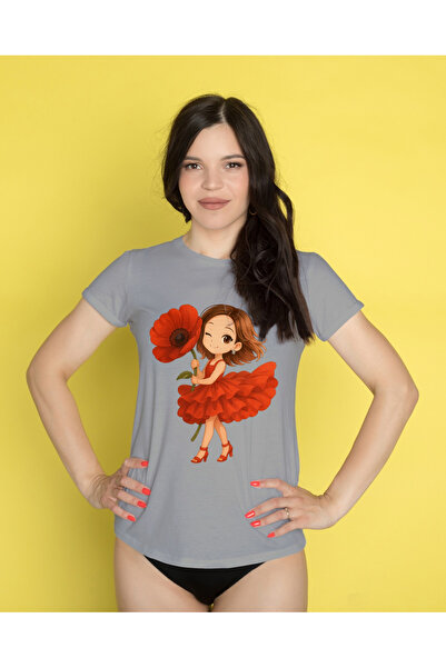 MVRDAR Tricou unisex 100% bumbac Flower Power pentru femei si fete