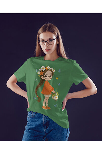 MVRDAR Tricou unisex 100% bumbac Flower Power pentru femei si fete