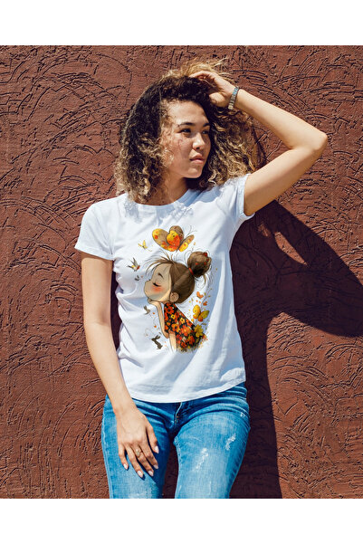 MVRDAR Tricou unisex 100% bumbac Flower Power pentru femei si fete