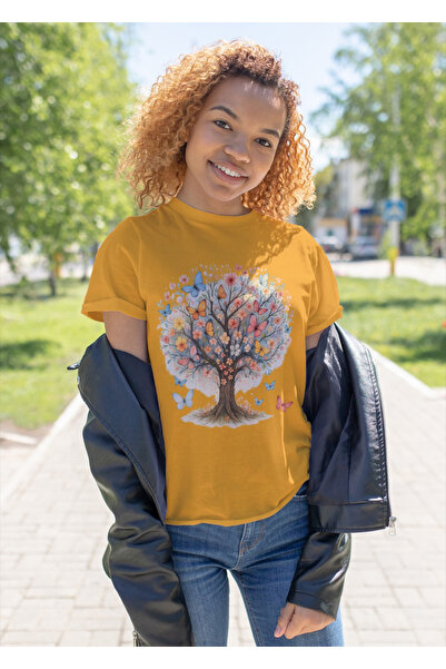 MVRDAR Tricou unisex 100% bumbac Flower Power pentru femei si fete