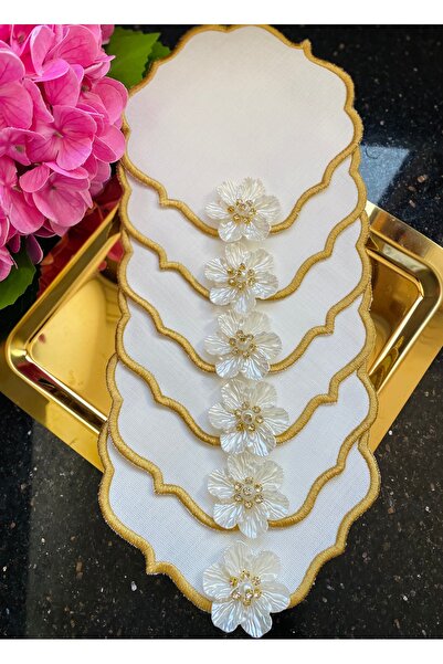 ELÇİÇEK HOME مناديل تقديم، مناديل كوكتيل، مناديل تقديم للقهوة، 6 قطع