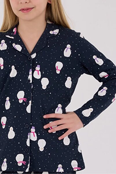 Rolypoly Roly Poly 100% Cotton Shirt Collar Front Buttoned Long Sleeve Girls' Pajama Set