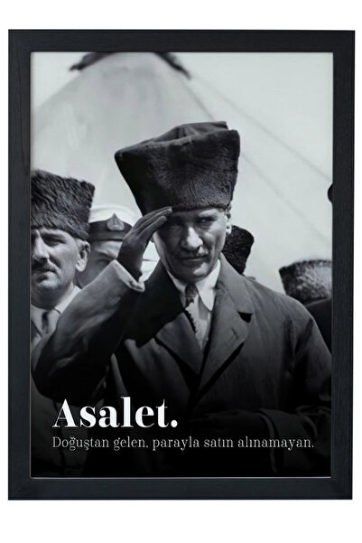 gxe.art ASALET ATATÜRK Siyah Çerçeveli Poster Tablo