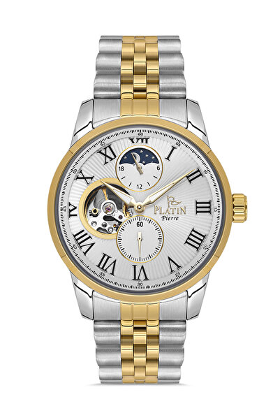 Platin Pierre Hds-pl-1164ga-d1 steel band functions active automatic men's wr...