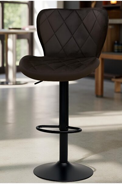 rexa كرسي بار مبطن مخملي قابل للتعديل مع مسند للقدمين، 110×45×42 سم