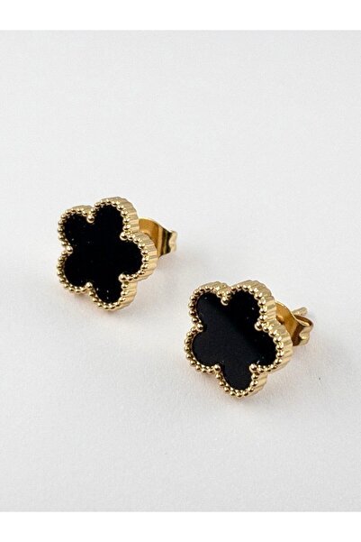 Siya Silver Kararmaz Çelik Minimal Çivi Model Yonca Küpe - Çocuk Küpesi 1,1 c...