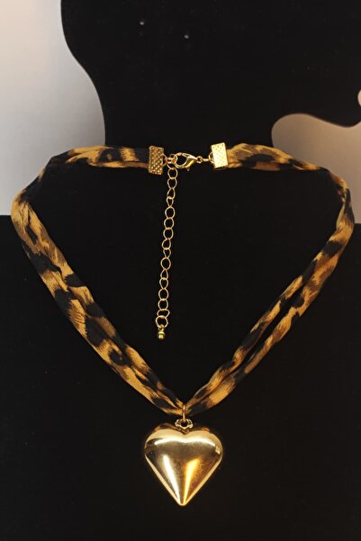 Butik Kadin Leopar Detaylı Kolye